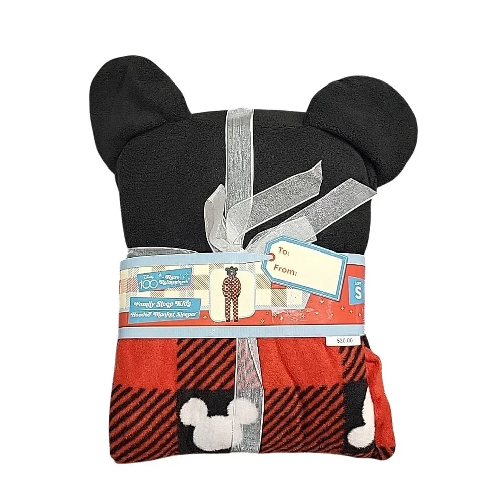 Boys Girls Disney Holiday Sleepwear One Piece Hooded Blanket Sleeper Small Size